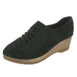 No. 6 Clog Braided Green Suede Wedge Shoe 40